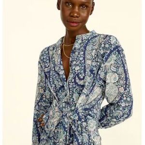 J Crew Tie Front Silk Oversize Paisley dress, Size 16, like new